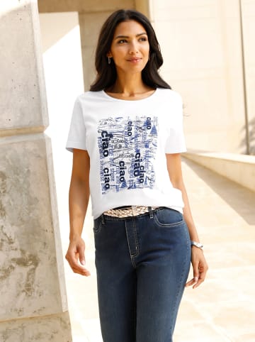 Sieh an! Kurzarmshirt in weiß-marine