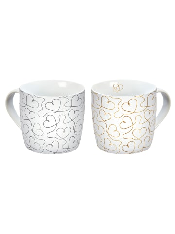 Geda Labels Tasse Flying Hearts 2er Set in Gold - 250 ml