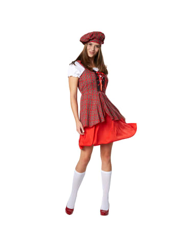 tectake Schickes Kurzkleid aus Webkaro, rot/weiß