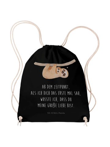 Mr. & Mrs. Panda Sportbeutel Faultier Kind mit Spruch in Schwarz
