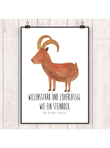 Mr. & Mrs. Panda Bild Sternzeichen Steinbock mit Spruch in Weiß