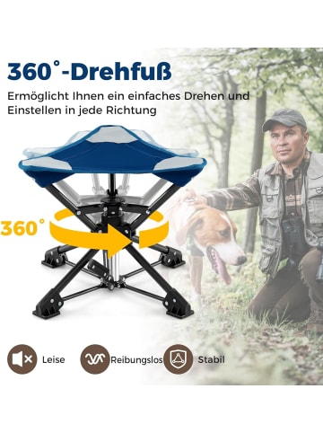 COSTWAY Campinghocker drehbar faltbar in Blau