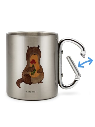 Mr. & Mrs. Panda Thermobecher Otter Blumenstrauß ohne Spruch in Silber