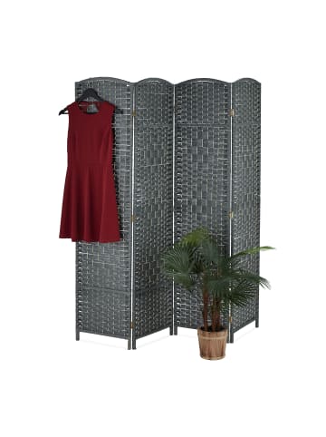 relaxdays Paravent in Grau - (B)160 x (H)170 cm
