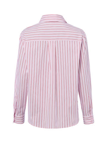 Marie Lund Hemdbluse in rosa weiß