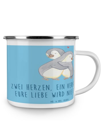 Mr. & Mrs. Panda Becher Emaille StandeMenschtliche Trauung Versprec... in Sky Blue