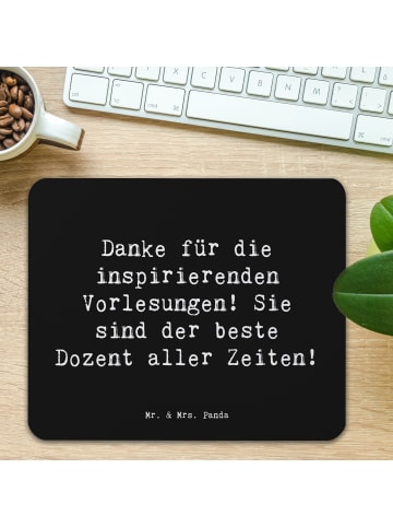 Mr. & Mrs. Panda Mauspad Spruch Bester Dozent mit Spruch in Schwarz