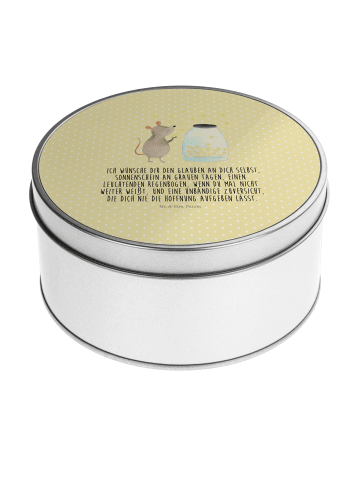 Mr. & Mrs. Panda Blechdose rund Maus Sterne mit Spruch in Gelb Pastell