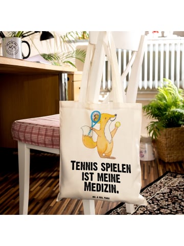Mr. & Mrs. Panda Shopper Bag Fuchs Tennis spielen mit Spruch in Creme