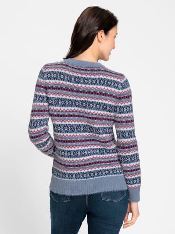 WITT WEIDEN Jacquardpullover in taubenblau-erika-gemustert