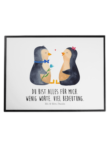 Mr. & Mrs. Panda tischpad Pinguin Pärchen mit Spruch in Weiß