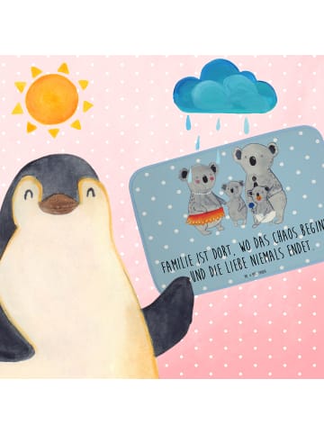 Mr. & Mrs. Panda Badteppich Koala Familie mit Spruch in Blau Pastell