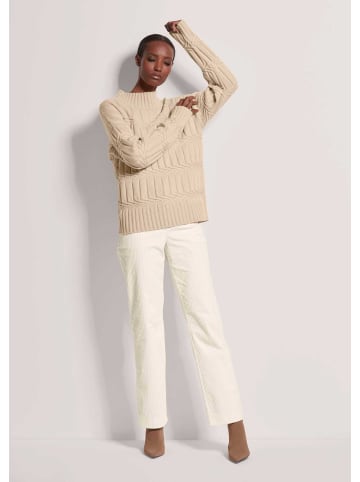 MADELEINE Eleganter Kaschmirpullover mit Stehkragen in caramel