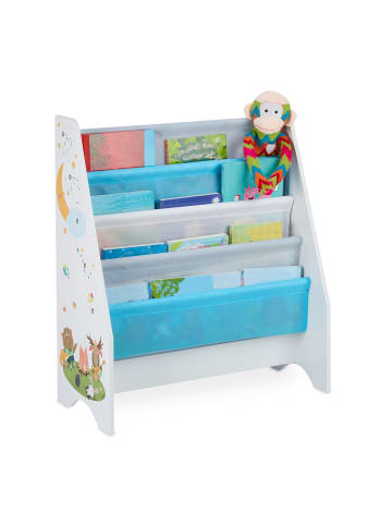 relaxdays Kinder Bücherregal Lagerfeuer in Bunt - (B)62 x (H)71 x (T)29 cm