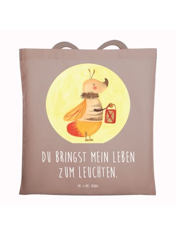 Mr. & Mrs. Panda Tasche Glühwürmchen mit Spruch in Braun Pastell