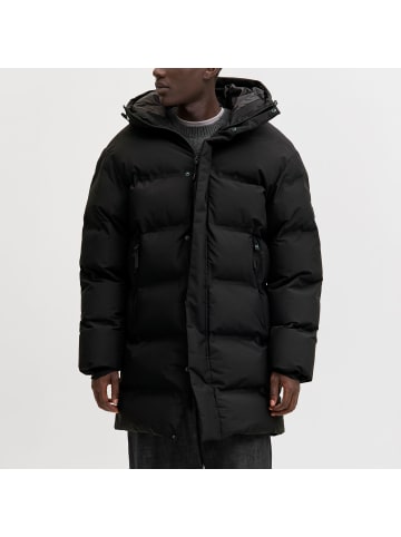 Jack and Jones JCOFUSION Long Puffer Jacket in Schwarz