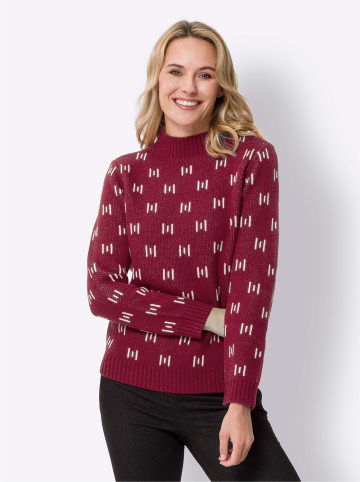 Sieh an! Stehkragenpullover in malve-ecru-gemustert