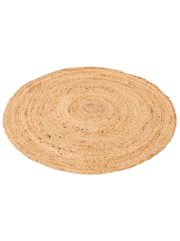 Pergamon Naturfaser Handgefertigt Jute Teppich Nele Rund in Beige