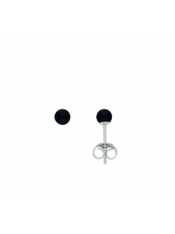 Adeliás Damen 925 Silber Ohrringe / Ohrstecker mit Onyx Ø 4,2 mm in silber