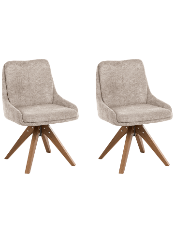 Beliani 2er-Set Esszimmerstuhl DORRIS in Beige/Braun