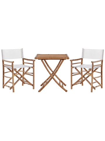 Beliani 3-tlg Bistro Set MOLISE in Braun/Weiß