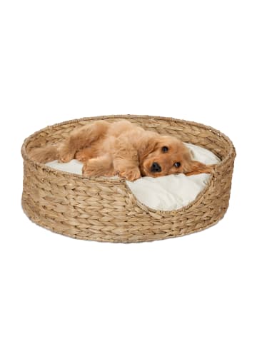 relaxdays Tierbett in Natur/ Creme - (H)15 x Ø 49 cm