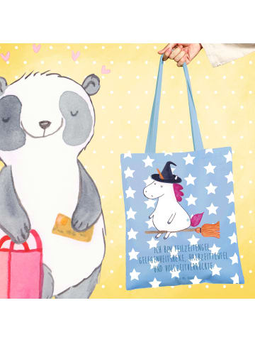 Mr. & Mrs. Panda Schultasche Einhorn Hexe mit Spruch in Sky Blue
