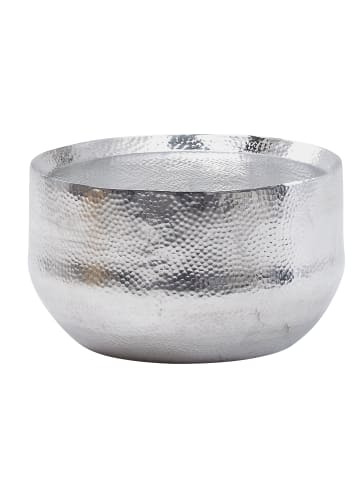 KADIMA DESIGN Wohnzimmertisch Alu | Silber Hammerschlag, 60x60cm, Orientalisch Rund in Silber