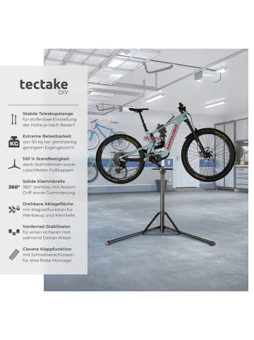 tectake Fahrrad-Set Reparaturständer Jan, E-Bike geeignet