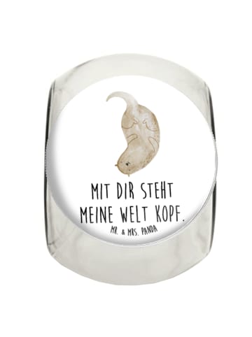 Mr. & Mrs. Panda keksdose glas Otter Kopfüber mit Spruch in Weiß