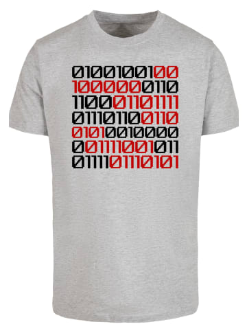 F4NT4STIC T-Shirt I love you 01001001 Binary Code Valentinstag in grau meliert