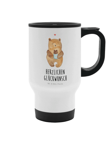 Mr. & Mrs. Panda Kaffee-Thermobecher Bär Baby mit Spruch in Weiß