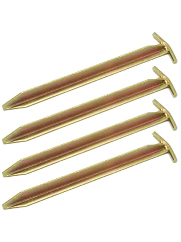 AMANKA Stahl Hering T-Profil 4 Stück 30 cm AMA-204 für Wald Wiese steinige Böden silber