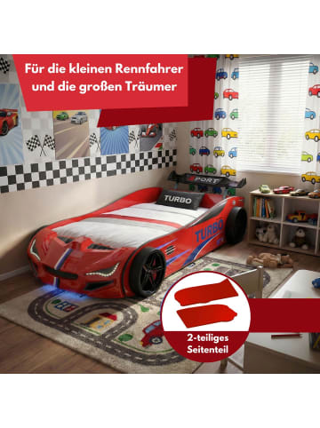 Coemo Autobett GTE im Rennwagen-Design mit Lattenrost in Rot