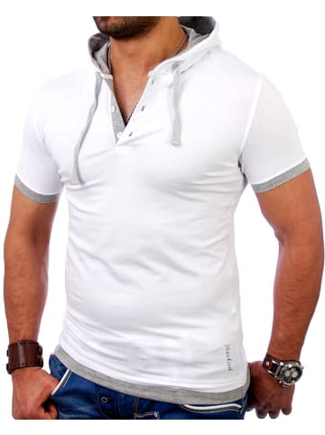 RESLAD T-Shirt basic San Diego in weiß-grau