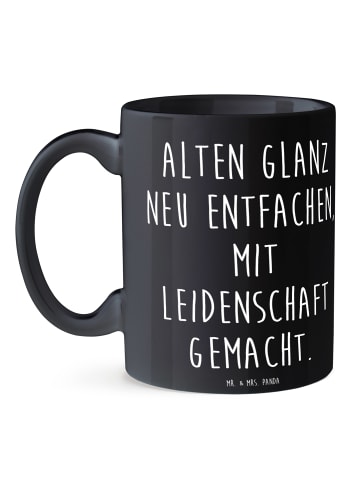 Mr. & Mrs. Panda Teetasse Spruch Polsterin Glanz mit Spruch in Schwarz