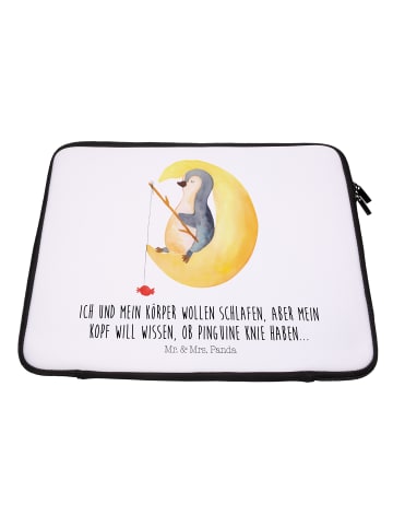 Mr. & Mrs. Panda Notebook Tasche Pinguin Mond mit Spruch in Weiß