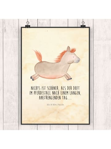 Mr. & Mrs. Panda Art Print Pferd Springen mit Spruch in Vintage