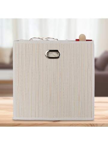 relaxdays 4 x Aufbewahrungskorb in Weiß - (B)31 x (H)31 x (T)31 cm
