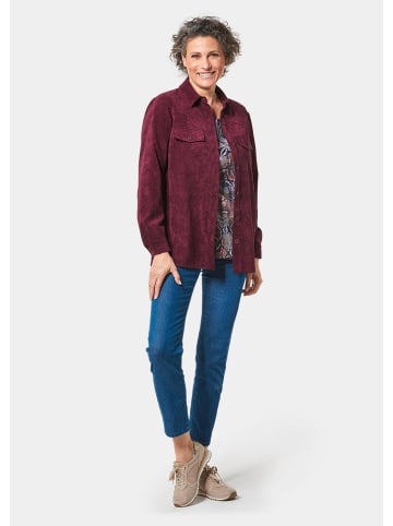 GOLDNER Kurzgröße:  Cordjacke Moderne Hemdjacke, trageangenehm in aubergine