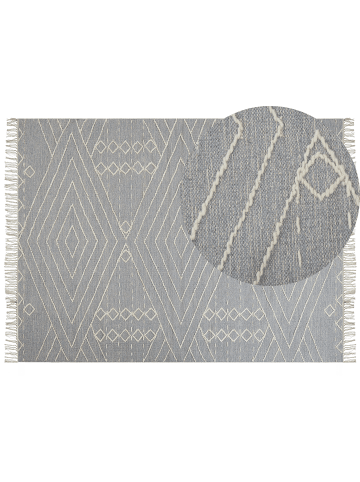 Beliani Kurzflor KHENIFRA in Grau/Weiß - (W) 160 x (H) 1 x (L) 230 cm