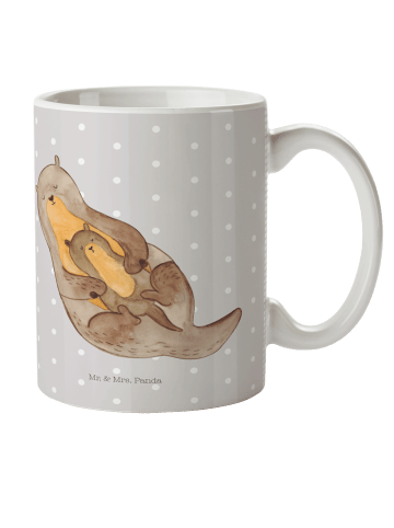 Mr. & Mrs. Panda Plastikbecher Otter Kind ohne Spruch in Grau Pastell