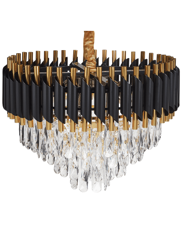 Beliani Pendelleuchten ABELLAS in Gold/Schwarz - (W) 50 x (H) 118 x (L) 50 cm