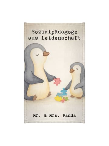 Mr. & Mrs. Panda Kleines Handtuch Sozialpädagoge Leidenschaft De... in Weiß
