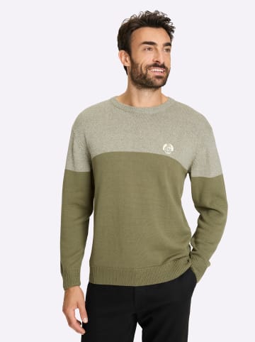WITT WEIDEN Rundhalspullover in khaki-meliert