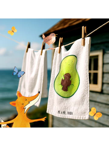 Mr. & Mrs. Panda Baumwollhandtuch Avocado Kern ohne Spruch in Weiß