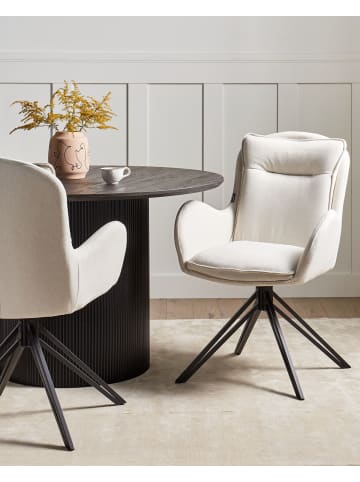 Beliani 2er-Set Esszimmerstuhl AVELAR in Beige/Schwarz