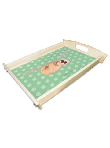 Mr. & Mrs. Panda Deko Tablett Faultier Kind ohne Spruch in Tropengrün