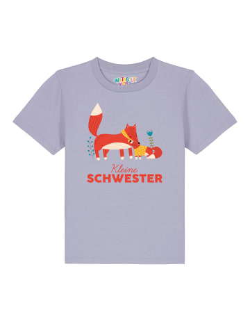 wat? Apparel T-Shirt Fuchs Kleine Schwester in Lavender