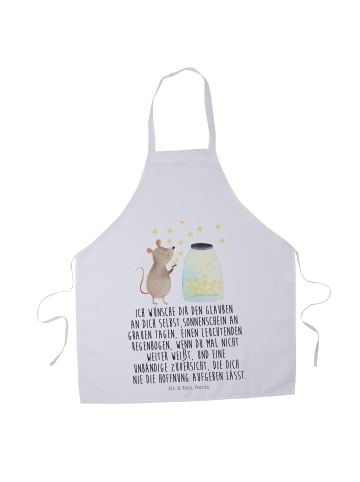 Mr. & Mrs. Panda Schürze Maus Sterne mit Spruch in Weiß